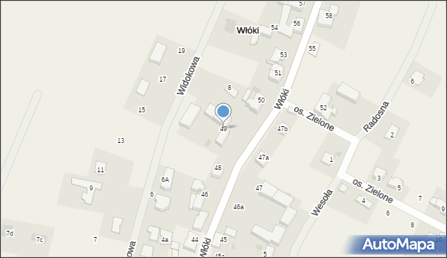 Włóki, Włóki, 49, mapa Włóki