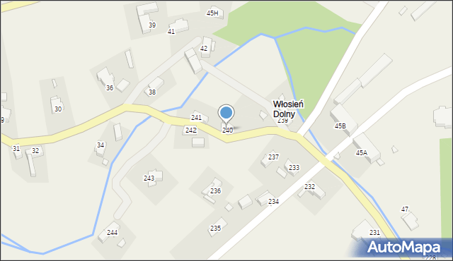 Włosień, Włosień, 240, mapa Włosień