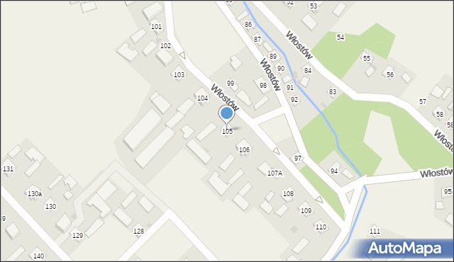 Włostów, Włostów, 105, mapa Włostów
