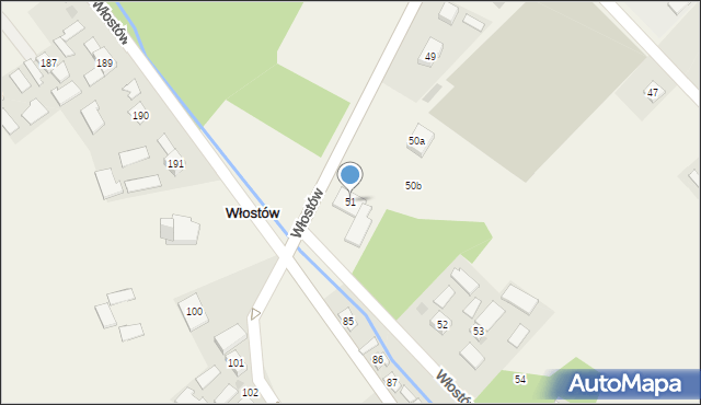 Włostów, Włostów, 51, mapa Włostów