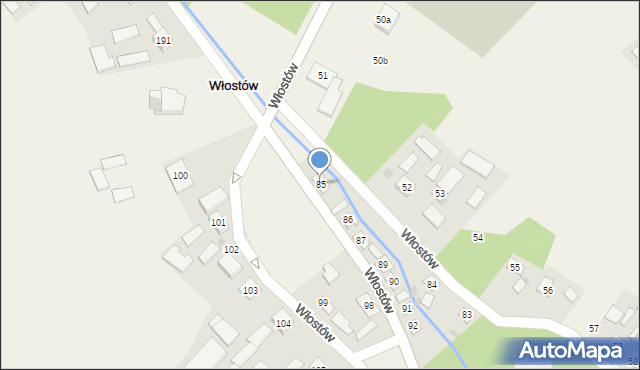 Włostów, Włostów, 85, mapa Włostów