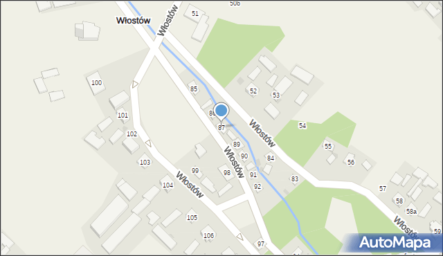 Włostów, Włostów, 87, mapa Włostów