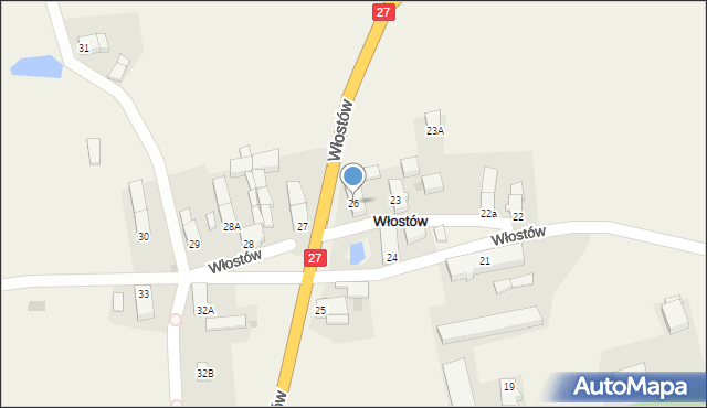 Włostów, Włostów, 26, mapa Włostów