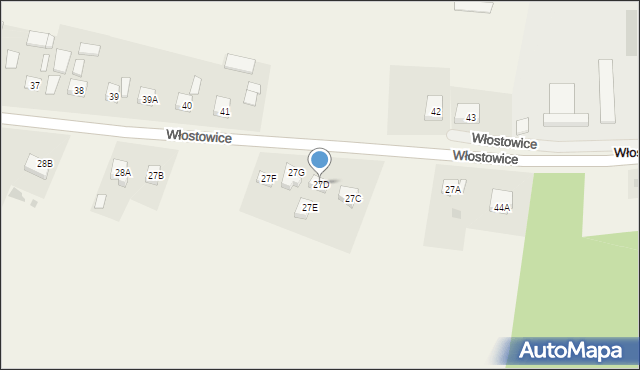 Włostowice, Włostowice, 27D, mapa Włostowice