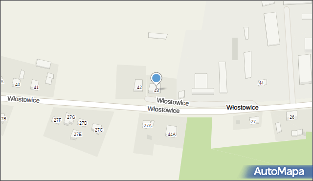 Włostowice, Włostowice, 43, mapa Włostowice