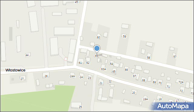 Włostowice, Włostowice, 63, mapa Włostowice