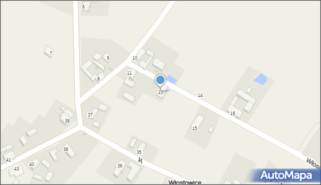 Włostowice, Włostowice, 13, mapa Włostowice