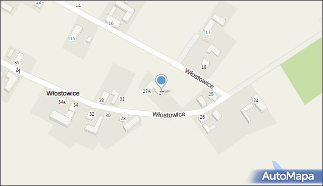 Włostowice, Włostowice, 27, mapa Włostowice