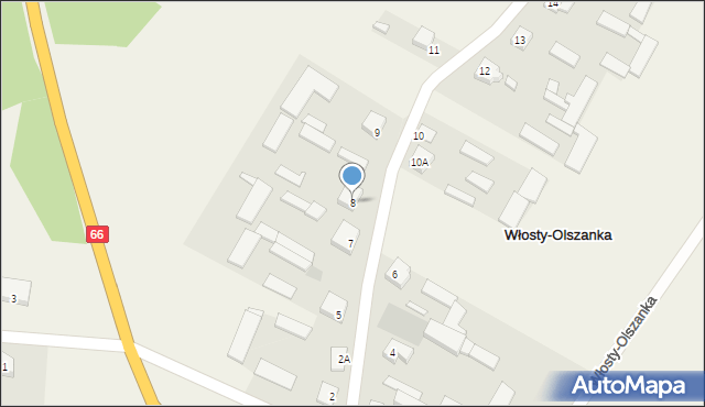 Włosty-Olszanka, Włosty-Olszanka, 8, mapa Włosty-Olszanka
