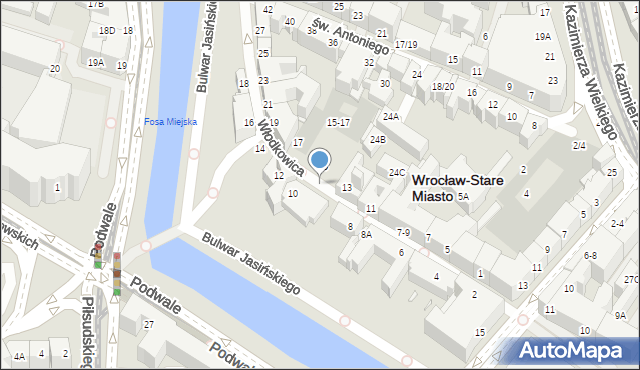 Wrocław, Włodkowica Pawła, 10a, mapa Wrocławia