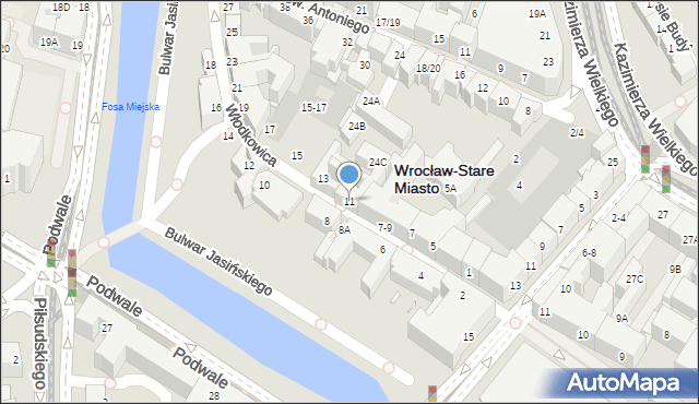 Wrocław, Włodkowica Pawła, 11, mapa Wrocławia