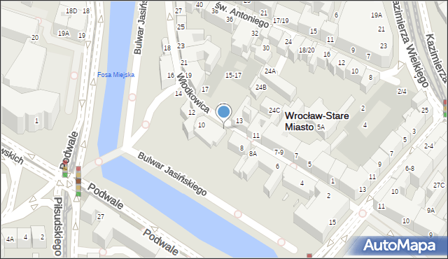 Wrocław, Włodkowica Pawła, 12a, mapa Wrocławia