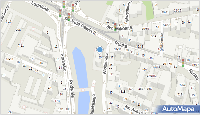 Wrocław, Włodkowica Pawła, 20, mapa Wrocławia