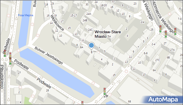 Wrocław, Włodkowica Pawła, 6, mapa Wrocławia