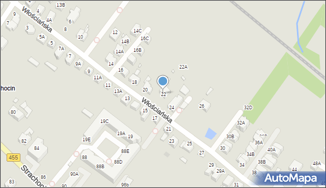 Wrocław, Włościańska, 22, mapa Wrocławia