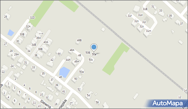 Wrocław, Włościańska, 50e, mapa Wrocławia