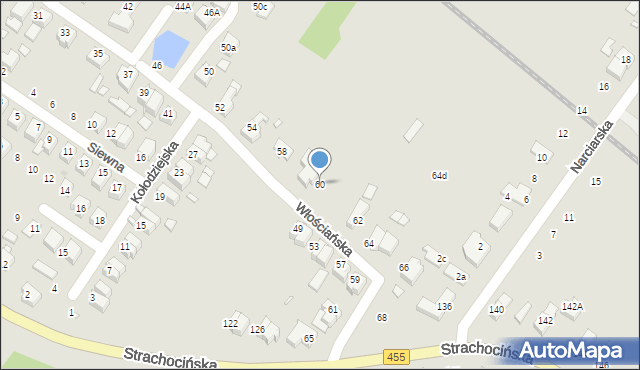 Wrocław, Włościańska, 60, mapa Wrocławia
