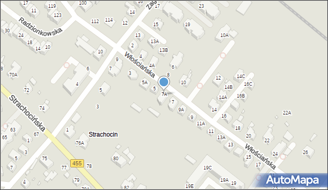 Wrocław, Włościańska, 7A, mapa Wrocławia