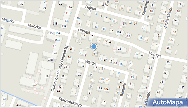 Wrocław, Włada Franciszka, gen., 6, mapa Wrocławia