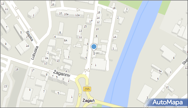 Żagań, Włókniarzy, 2, mapa Żagań