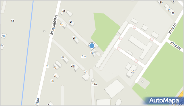 Zamość, Włościańska, 2u, mapa Zamościa