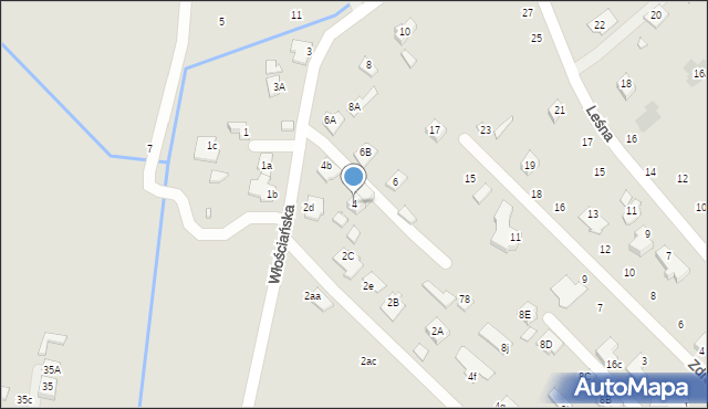 Zamość, Włościańska, 4, mapa Zamościa