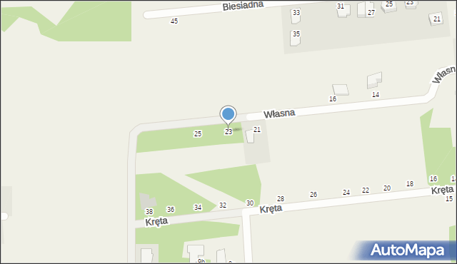 Żelechów, Własna, 23, mapa Żelechów