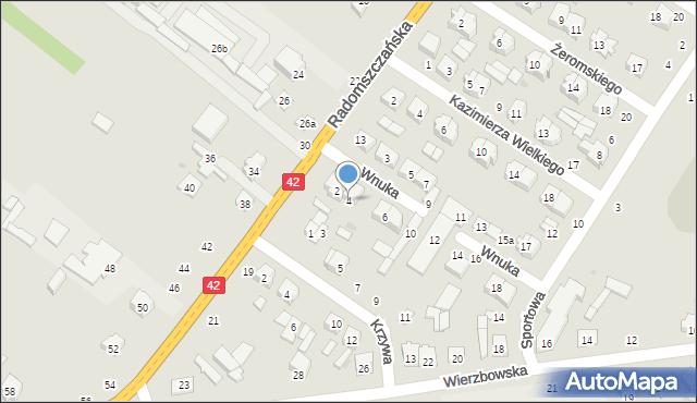 Przedbórz, Wnuka Mariana, 4, mapa Przedbórz