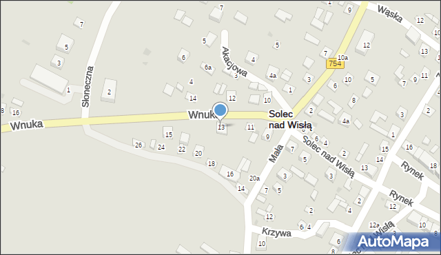 Solec nad Wisłą, Wnuka Jana, 13, mapa Solec nad Wisłą
