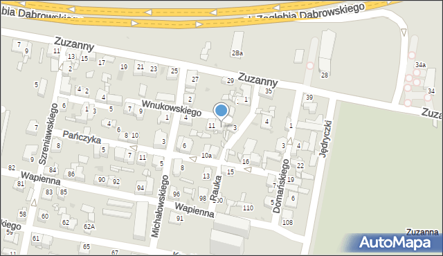 Sosnowiec, Wnukowskiego Antoniego, 13, mapa Sosnowca