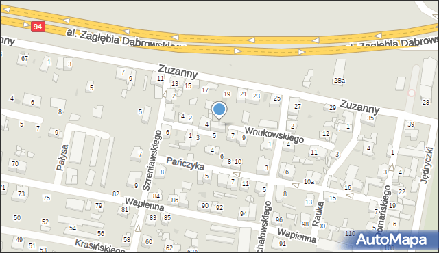 Sosnowiec, Wnukowskiego Antoniego, 6, mapa Sosnowca