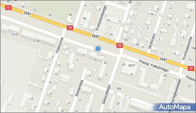 Aleksandrów Łódzki, Wojska Polskiego, 61-63, mapa Aleksandrów Łódzki