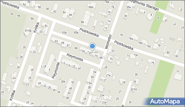 Aleksandrów Łódzki, Wolności, 71e, mapa Aleksandrów Łódzki