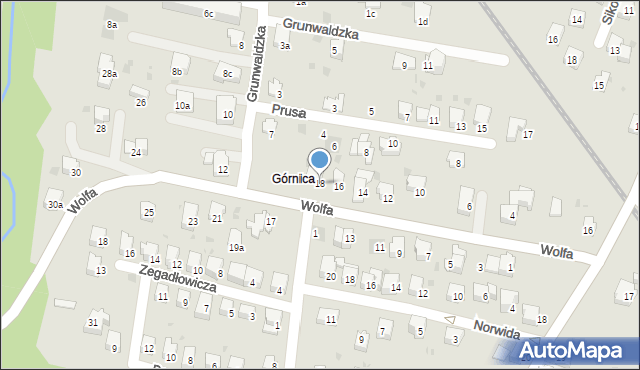 Andrychów, Wolfa Tadeusza, 18, mapa Andrychów