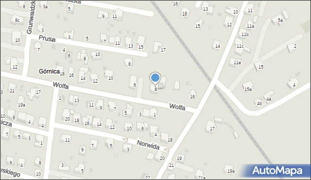 Andrychów, Wolfa Tadeusza, 4, mapa Andrychów