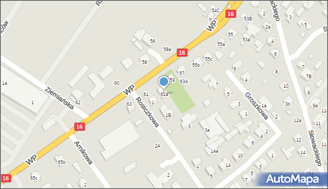 Augustów, Wojska Polskiego, 61a, mapa Augustów
