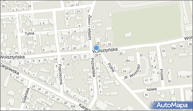 Babimost, Wolsztyńska, 24, mapa Babimost