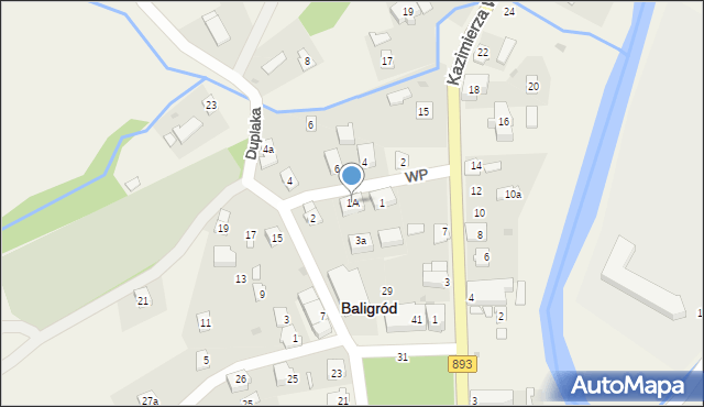 Baligród, Wojska Polskiego, 1A, mapa Baligród