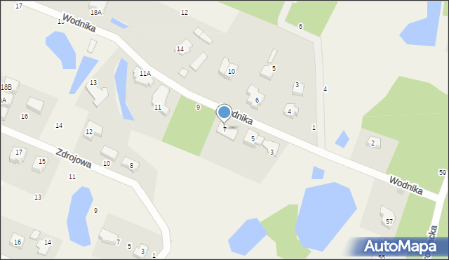 Banino, Wodnika, 7, mapa Banino