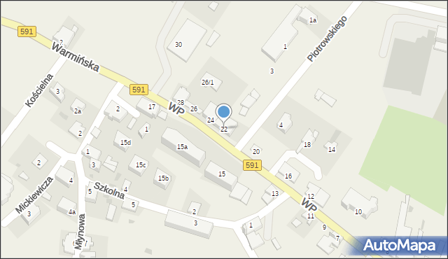 Barciany, Wojska Polskiego, 22, mapa Barciany