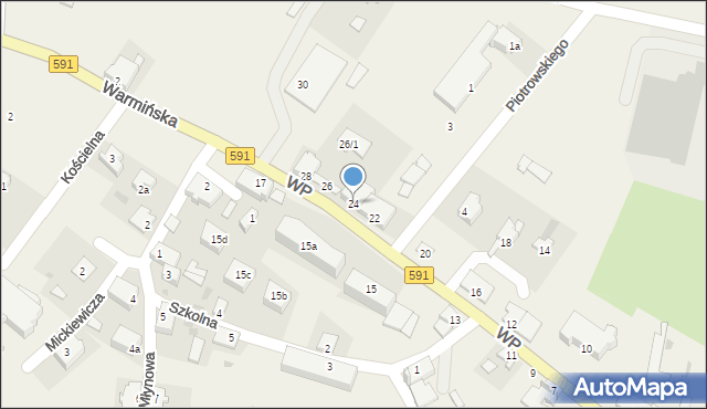 Barciany, Wojska Polskiego, 24, mapa Barciany