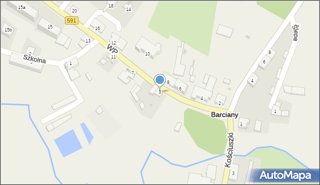 Barciany, Wojska Polskiego, 3, mapa Barciany