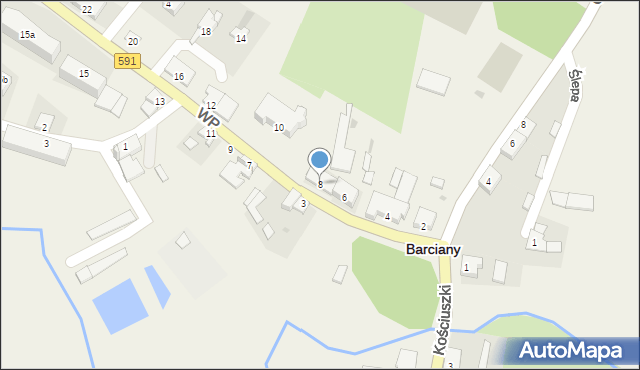 Barciany, Wojska Polskiego, 8, mapa Barciany