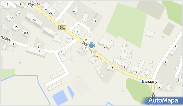 Barciany, Wojska Polskiego, 9, mapa Barciany