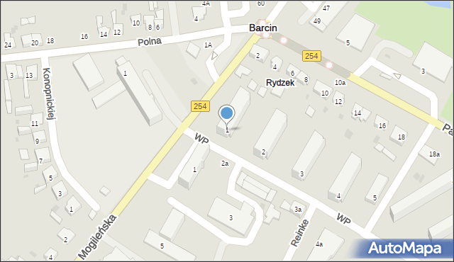Barcin, Wojska Polskiego, 1, mapa Barcin