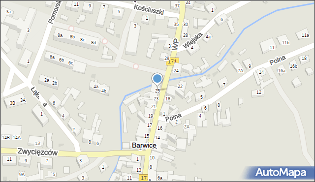 Barwice, Wojska Polskiego, 25, mapa Barwice