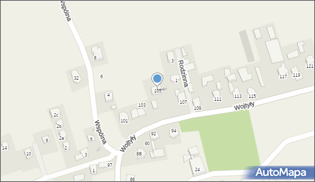 Batowice, Wojtyły Karola, 105, mapa Batowice