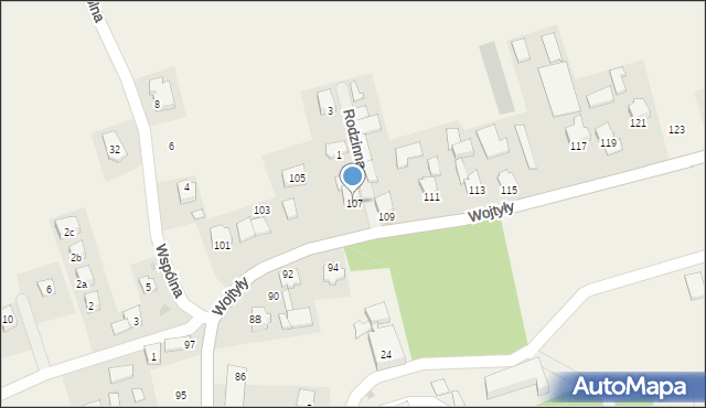 Batowice, Wojtyły Karola, 107, mapa Batowice