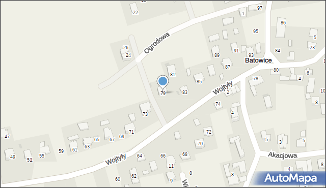 Batowice, Wojtyły Karola, 79, mapa Batowice