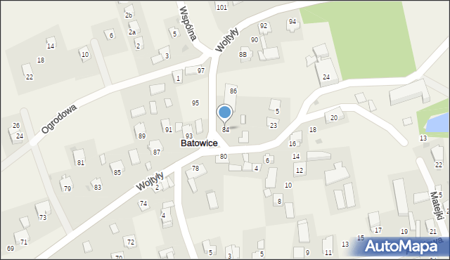 Batowice, Wojtyły Karola, 84, mapa Batowice